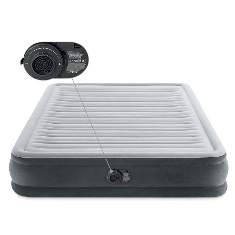 Intex, materac dmuchany, z wbudowaną pompką elektryczną, 203-152-33 cm