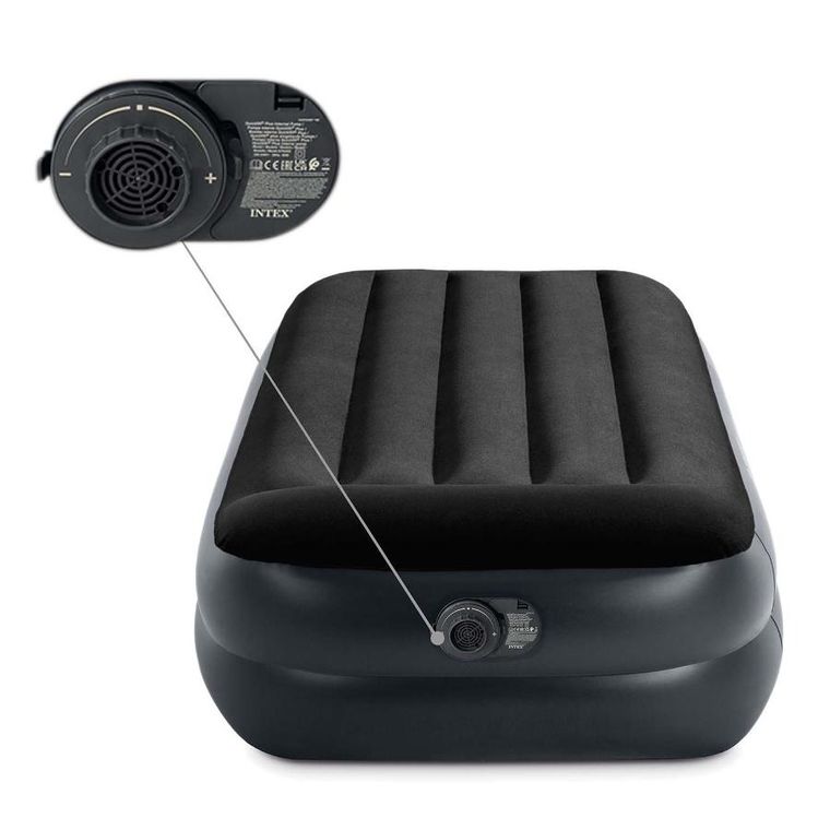 Intex, materac welurowy, z wbudowaną pompką elektryczną, 191-99-42 cm