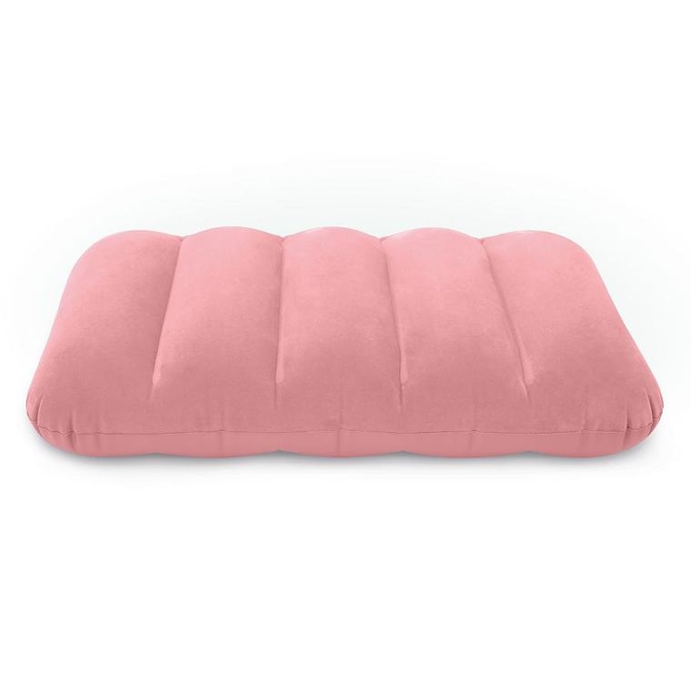 Intex, poduszka dmuchana, welurowa, różowa, 43-28-9 cm