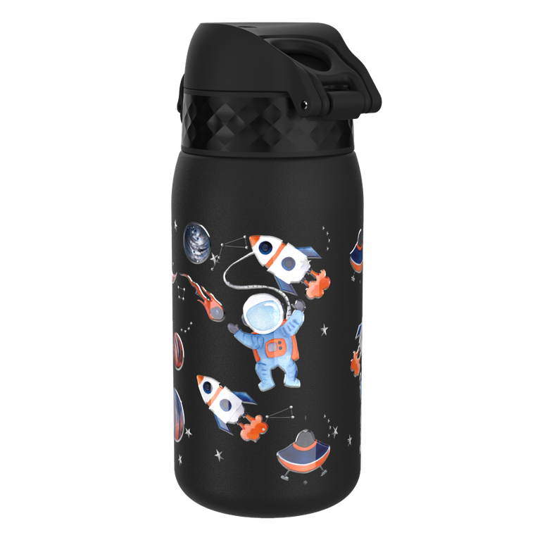 ION8, Kosmos, bidon z ustnikiem ze stali nierdzewnej, czarny, 400 ml