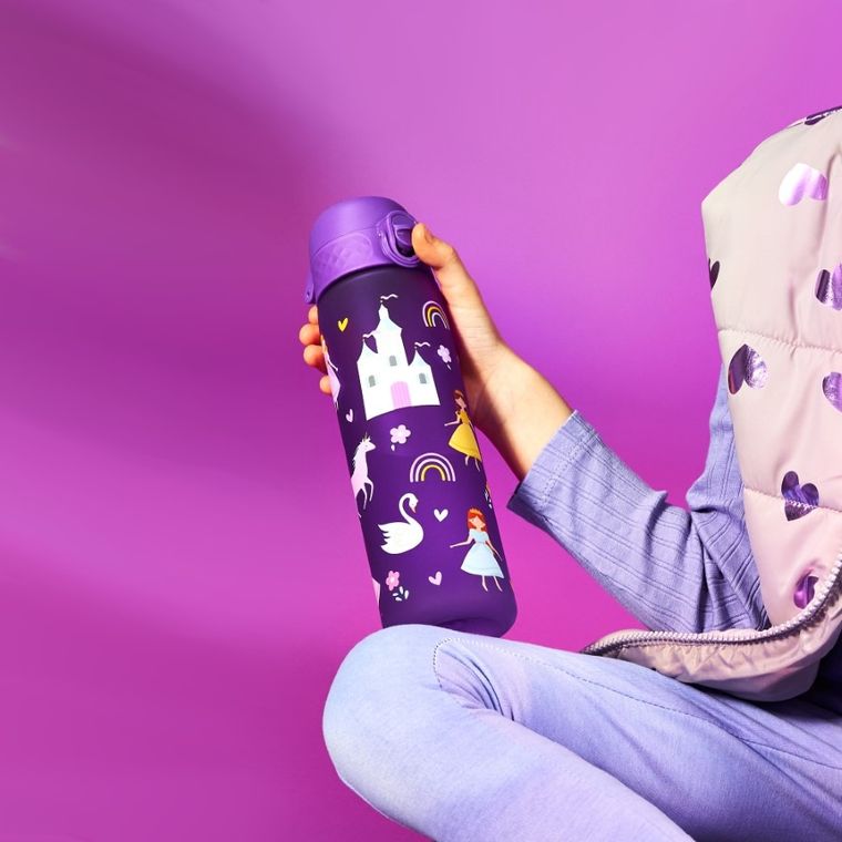 Ion8, Księżniczki, bidon z ustnikiem, fioletowy, 500 ml