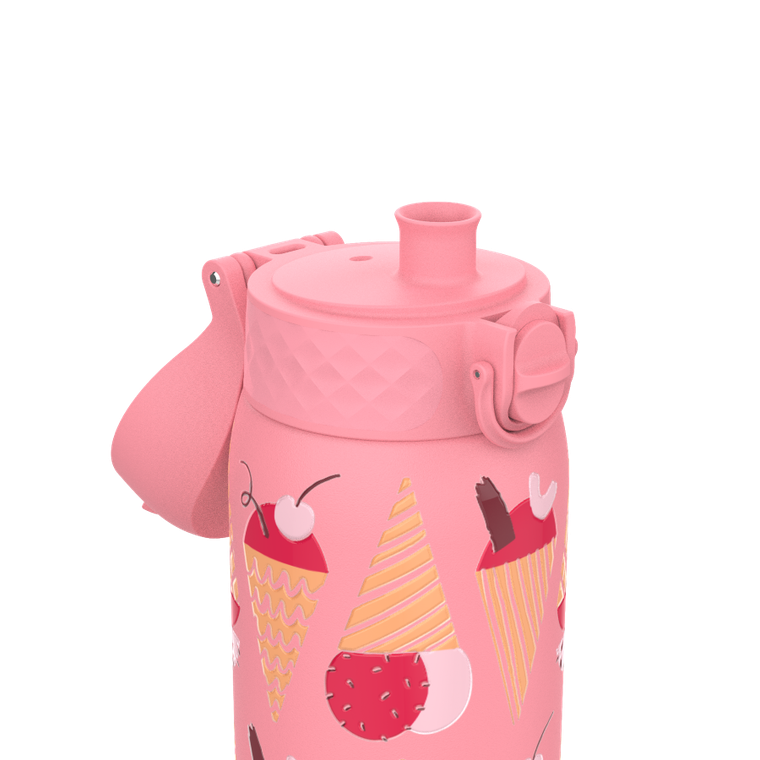 ION8, Lody, bidon z ustnikiem ze stali nierdzewnej, różowy, 400 ml