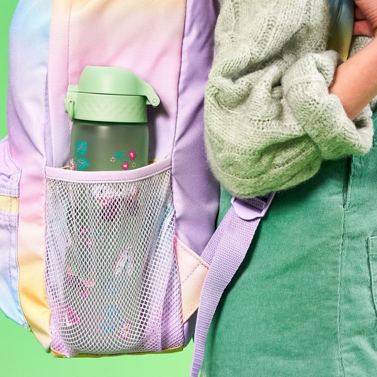 Ion8, Motylki, bidon z ustnikiem, zielony, 500 ml