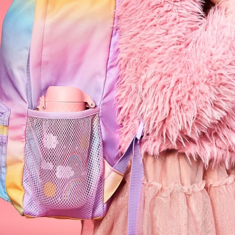 Ion8, Tęcza, bidon z ustnikiem, różowy, 350 ml