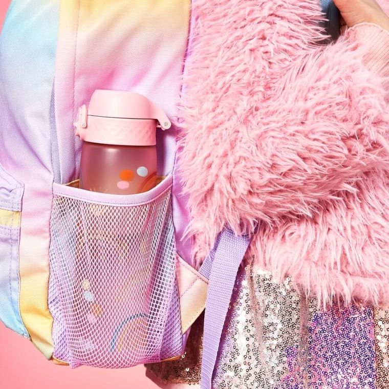 Ion8, Tęcza, bidon z ustnikiem, różowy, 500 ml