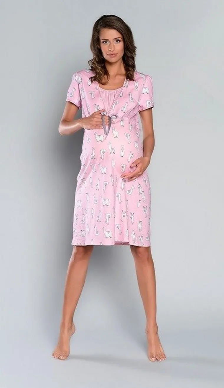 Italian Fashion, Boliwia, koszula nocna dla matek karmiących, różowa, rozmiar S
