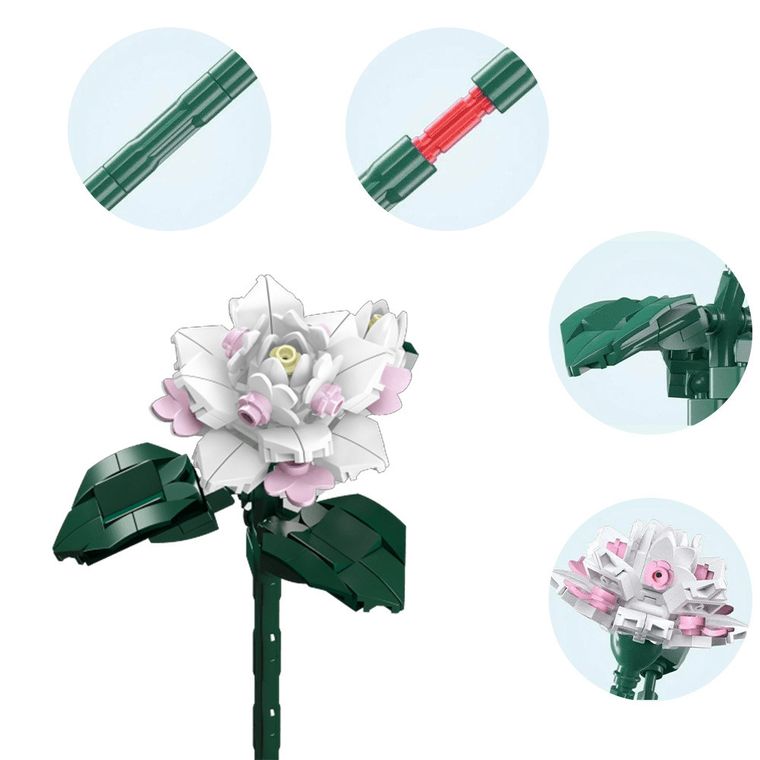 J Bricks, Kwiat Kamelia, klocki konstrukcyjne, 127 elementów