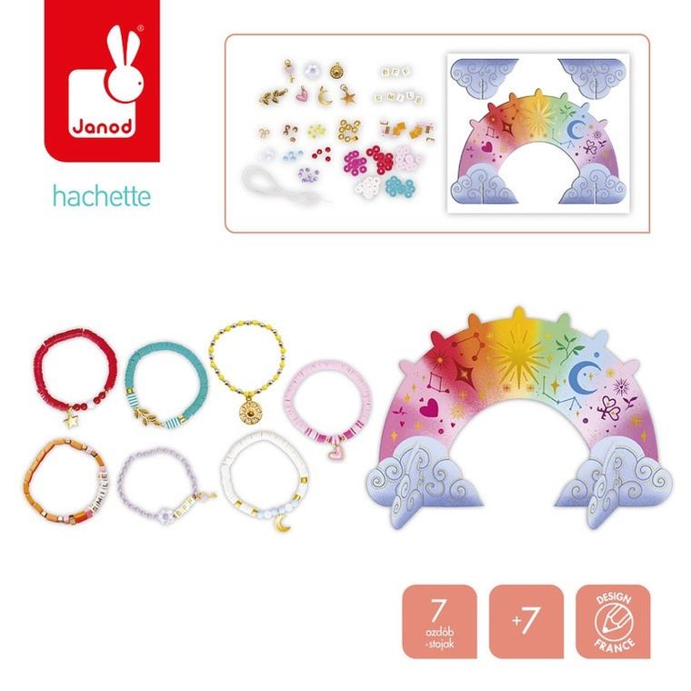 Janod, Bransoletka na każdy dzień tygodnia, zestaw do tworzenia biżuterii ze stojakiem