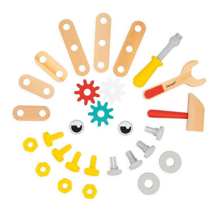 Janod, Brico'Kids, skrzynka z narzędziami, robot