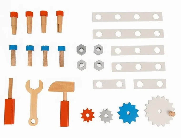 Janod, Brico‘Kids, wózek, warsztat magnetyczny z narzędziami