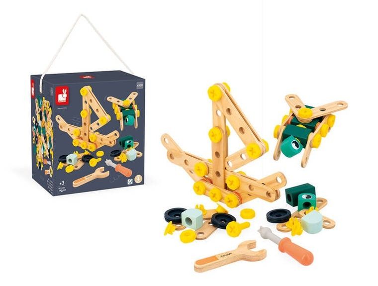 Janod, Brico'kids, zestaw konstruktora, 100 elementów