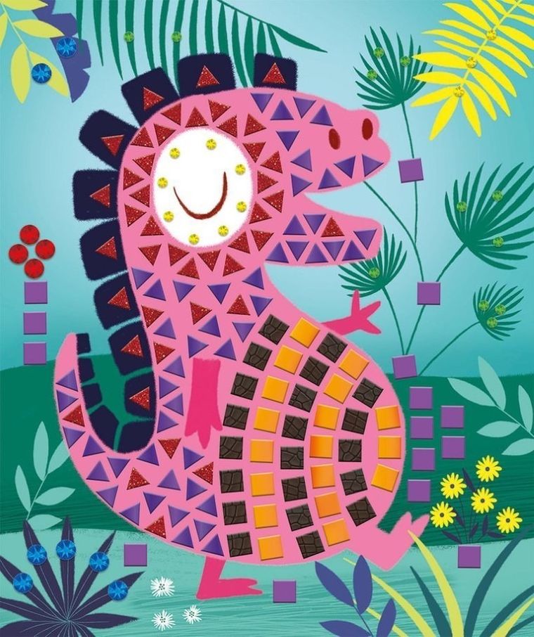 Janod, Dinozaury, mozaika, zestaw kreatywny