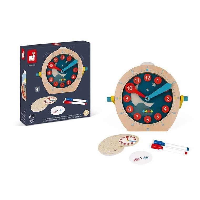 Janod, Essentiel, drewniany zegar do nauki o czasie
