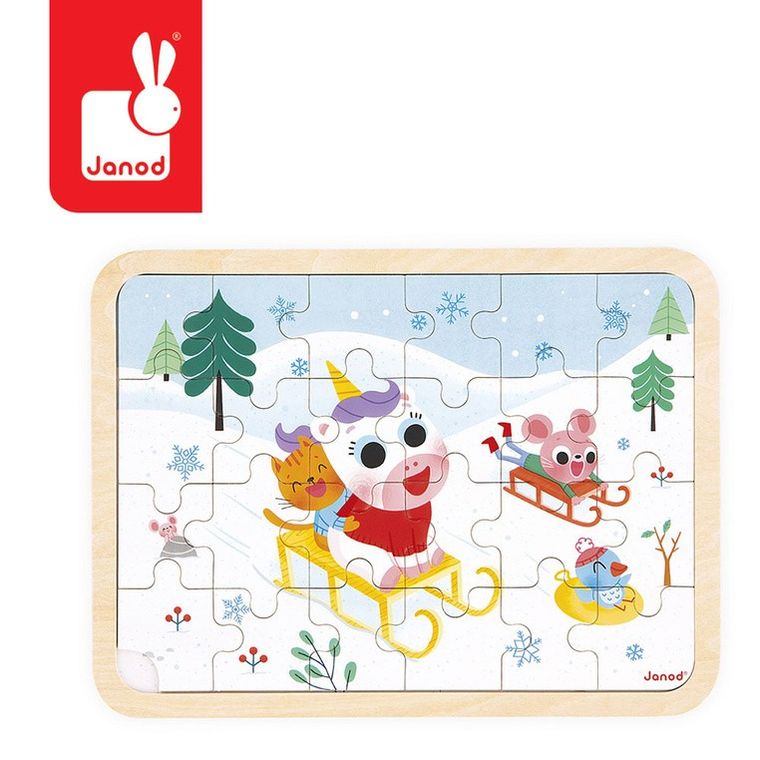 Janod, Góry, puzzle drewniane, 24 elementy