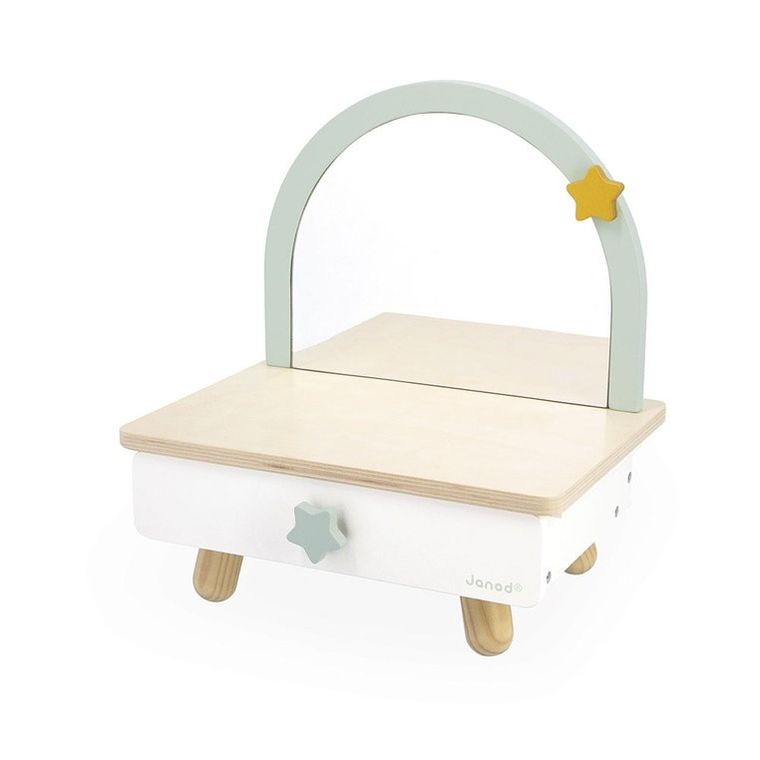 Janod, Jednorożec, mała toaletka z akcesoriami, drewniana