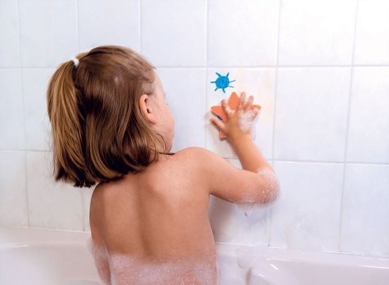 Janod, kredki z gąbką do kąpieli, 6 kolorów