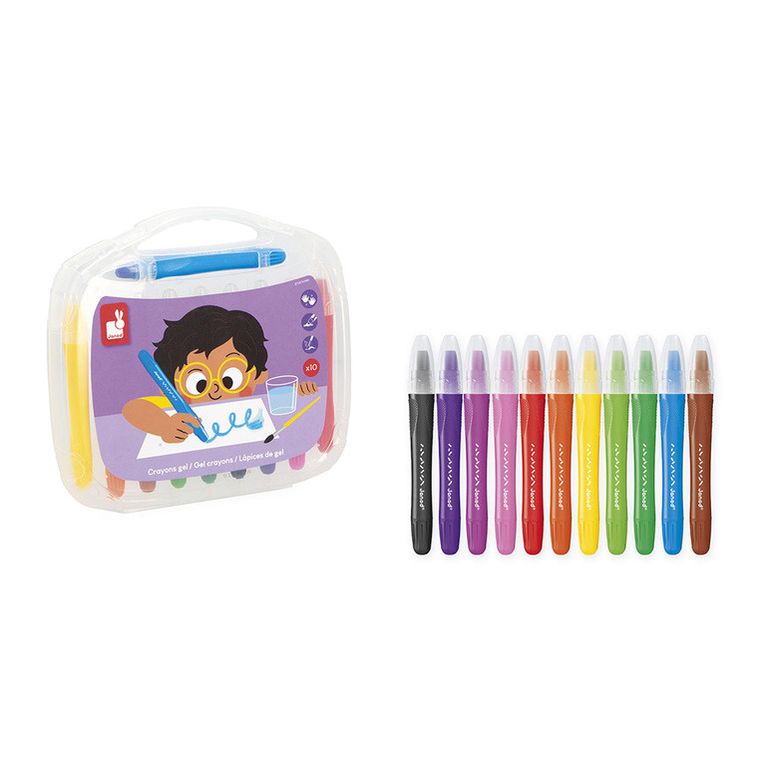 Janod, kredki żelowe, 10 kolorów