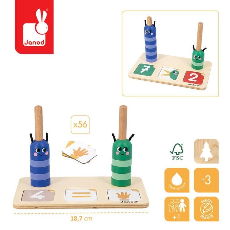 Janod, Liczenie i porównywanie liczb, drewniana układanka matematyczna