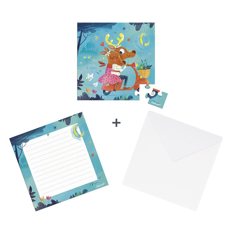 Janod, Love dolce vita, puzzle z kartką okolicznościową, 2w1, 25 szt.
