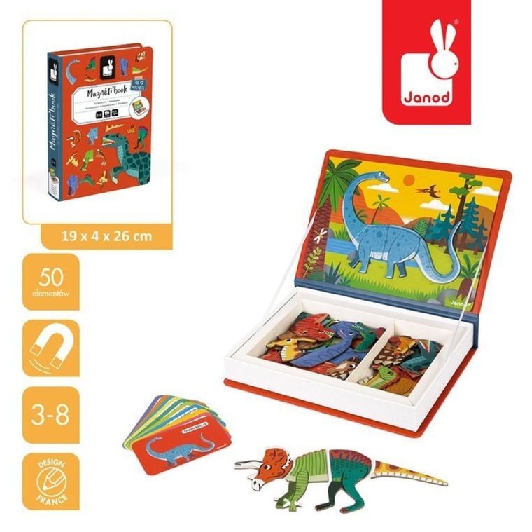 Janod, Magneti’book, Dinozaury, magnetyczna układanka