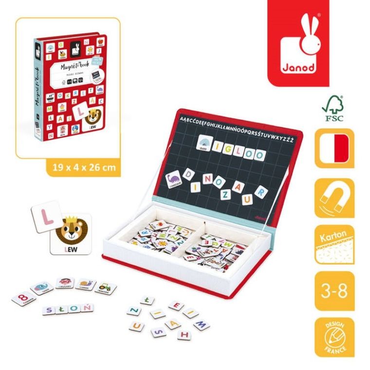 Janod, Magneti’book, Polski Alfabet, magnetyczna układanka