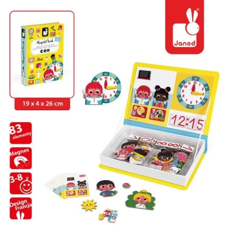 Janod, Magneti’book, Uczę się zegarka, magnetyczna układanka
