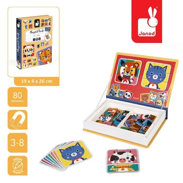 Janod, Magneti’book, Zwierzątka, magnetyczna układanka