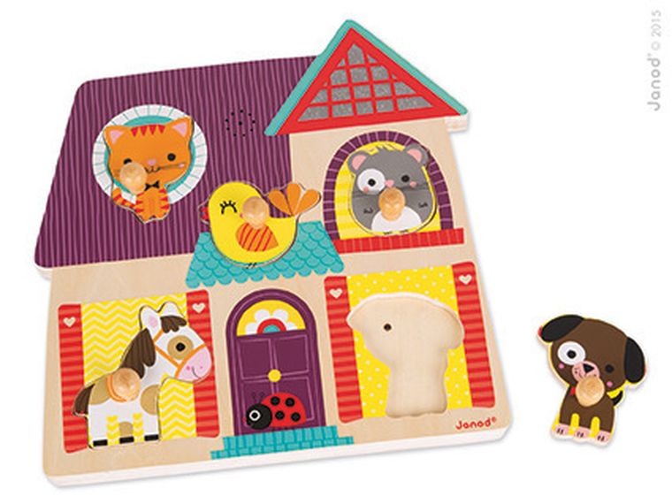 Janod, Moi mali przyjaciele, drewniane puzzle muzyczne