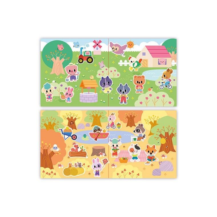 Janod, My Arts & Crafts, zestaw kreatywny, grube naklejki wielokrotnego użytku