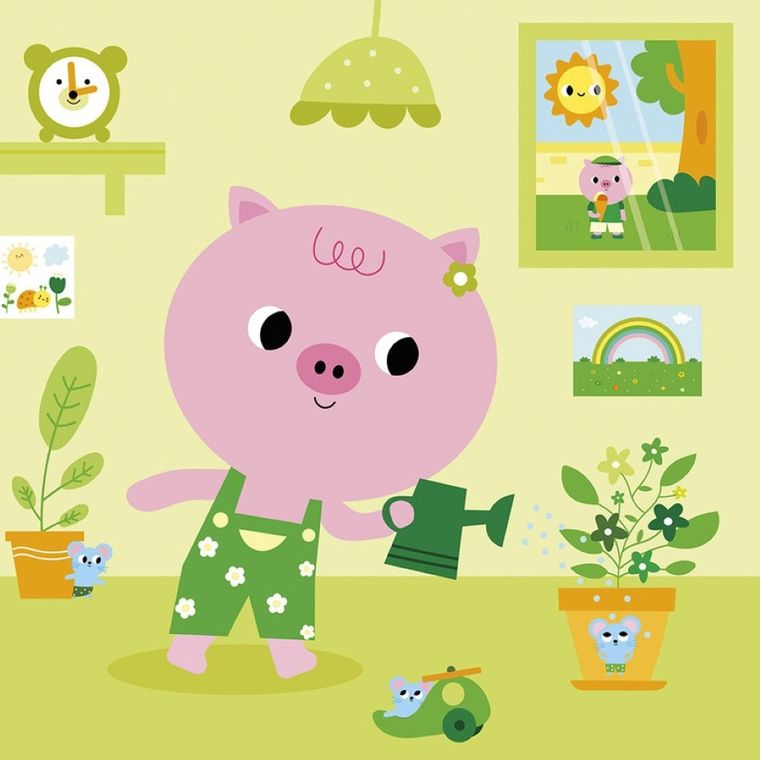 Janod, My arts & crafts, zestaw kreatywny, naklejki z filcu i magiczny pisak