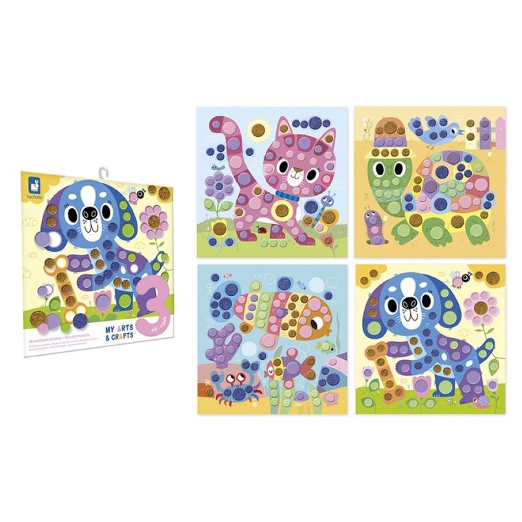 Janod, My arts & crafts, Zwierzęta, piankowe naklejki, multizestaw kreatywny