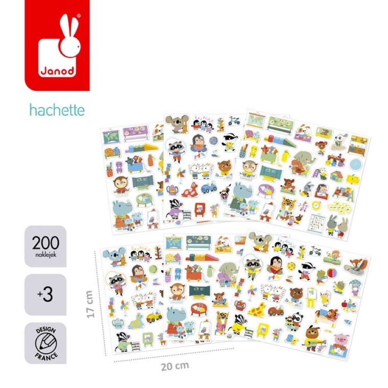 Janod, naklejki, przedszkole, 200 szt.