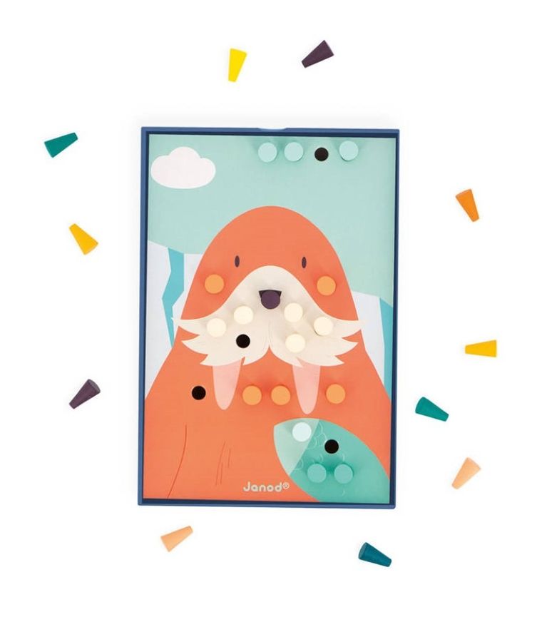 Janod, Układanka drewniana, mozaika, zwierzątka