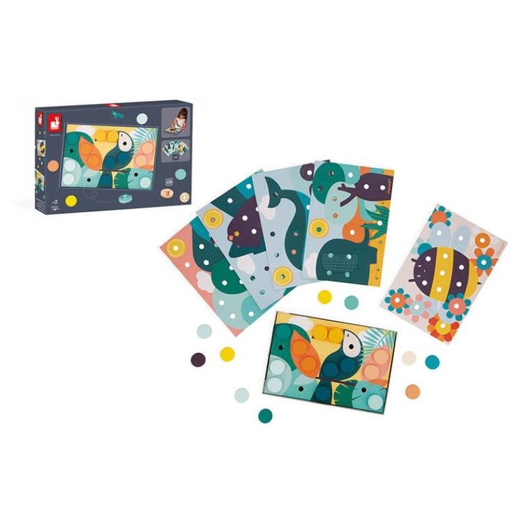 Janod, układanka, pierwsza drewniana mozaika