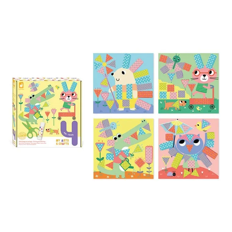 Janod, Wycinanki przyklejanki, zestaw kreatywny