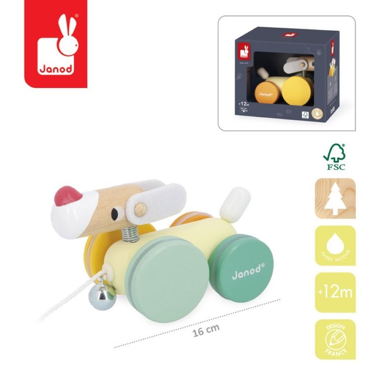 Janod, Zigolos, piesek drewniany do ciągnięcia