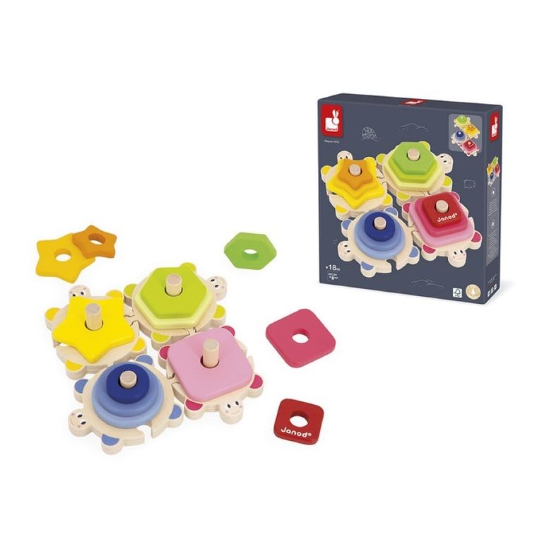 Janod, Żółwie, układanka drewniana, piramida