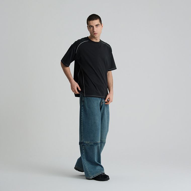 Jeansy wide leg unisex z odpinanymi nogawkami NOWEAR