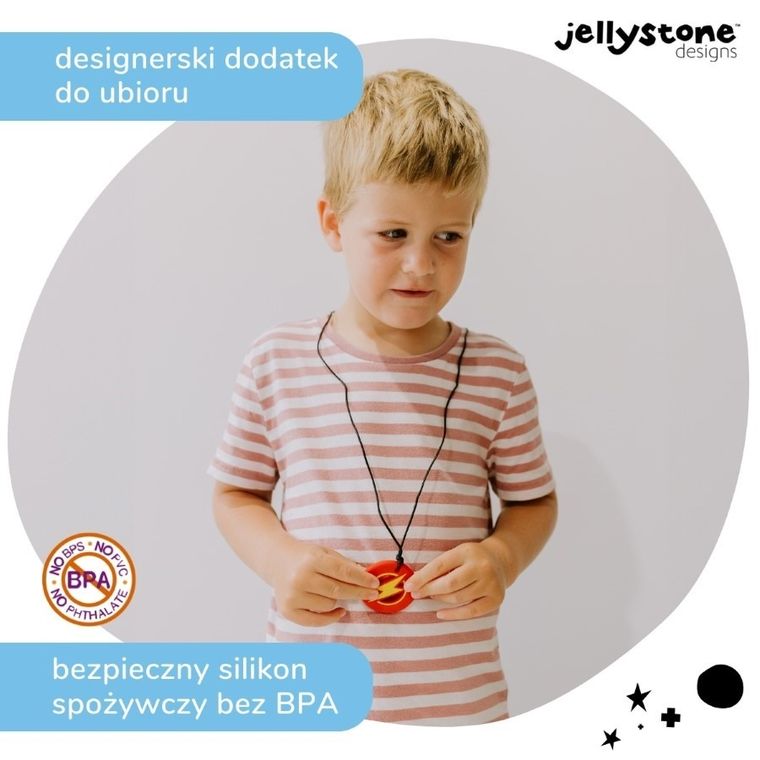 Jellystone Designs, Błyskawica, wisiorek antystresowy, czerwony