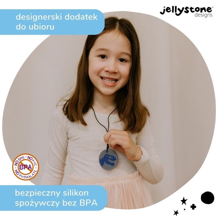 Jellystone Designs, Dinozaur, wisiorek antystresowy, szary