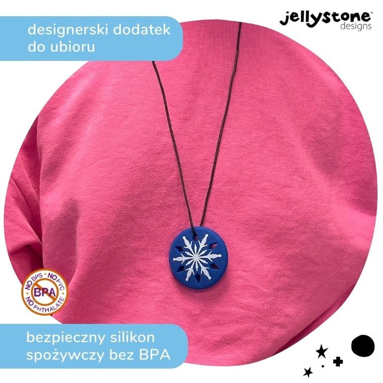 Jellystone Designs, Płatek śniegu, wisiorek antystresowy, granatowy