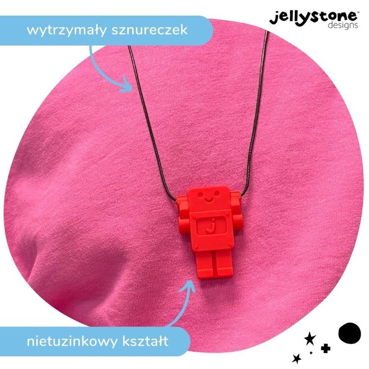 Jellystone Designs, Robot, wisiorek antystresowy, czerwony
