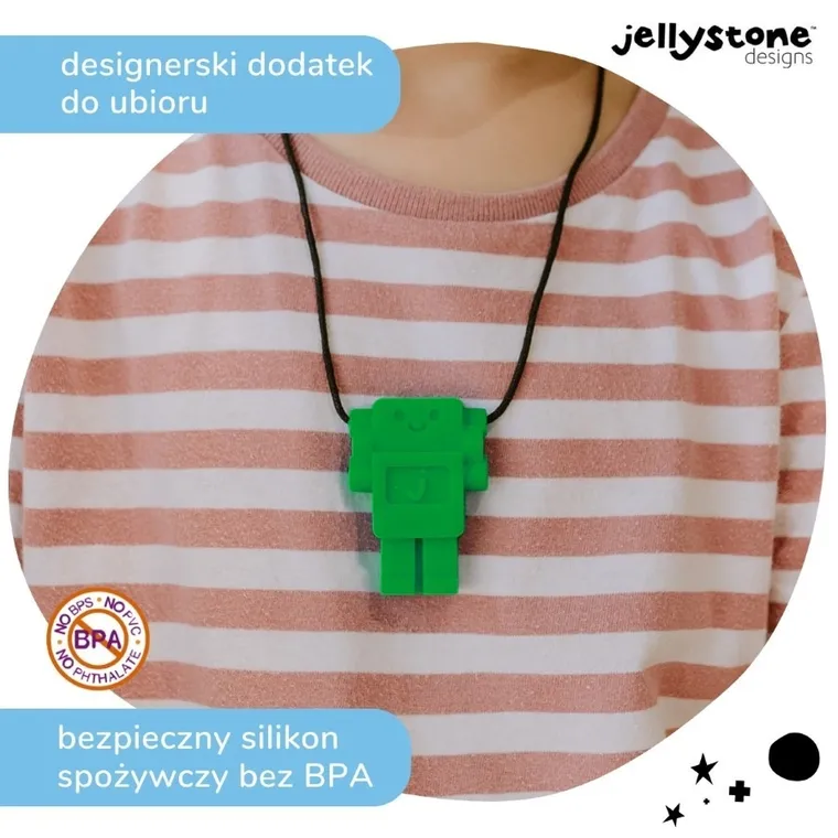 Jellystone Designs, Robot, wisiorek antystresowy, zielony