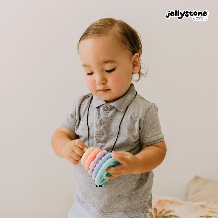 Jellystone, gryzak silikonowy, pastelowa wieża