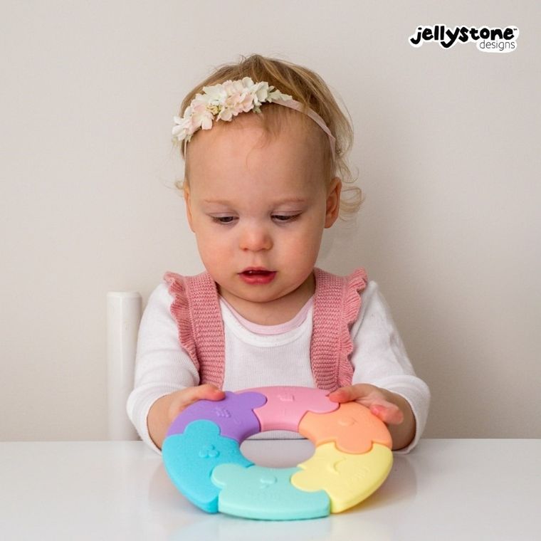 Jellystone, gryzak silikonowy, pastelowe kółko