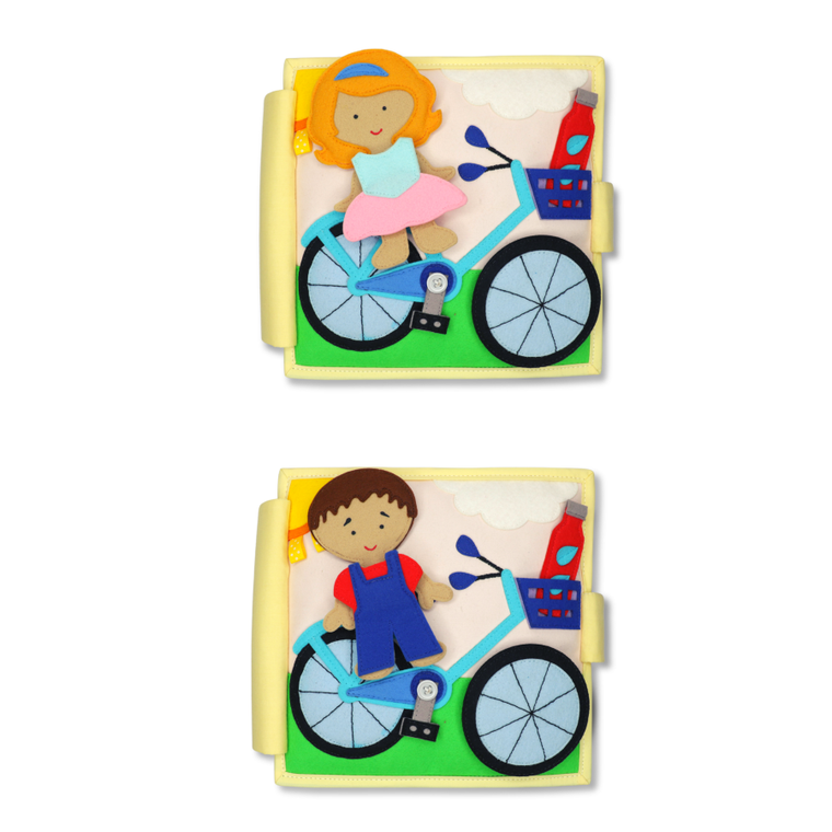 Jolly Designs. Mój rower. Książeczka sensoryczno-maniuplacyjna