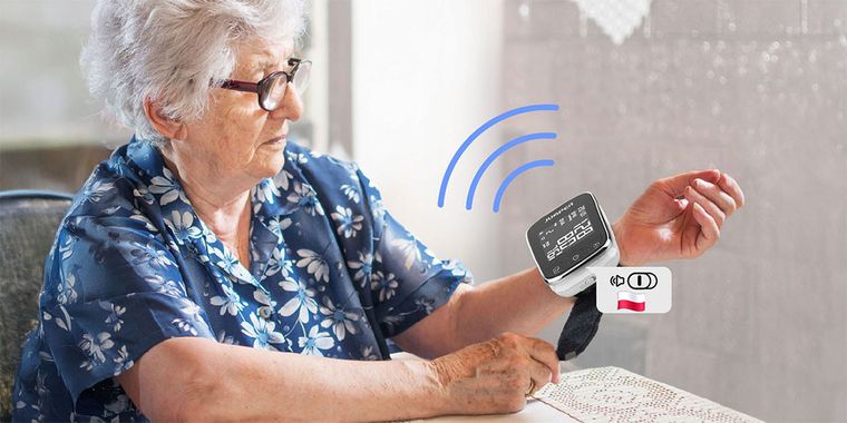 Jumper, HWA21, medyczny ciśnieniomierz nadgarstkowy z aplikacją, biały