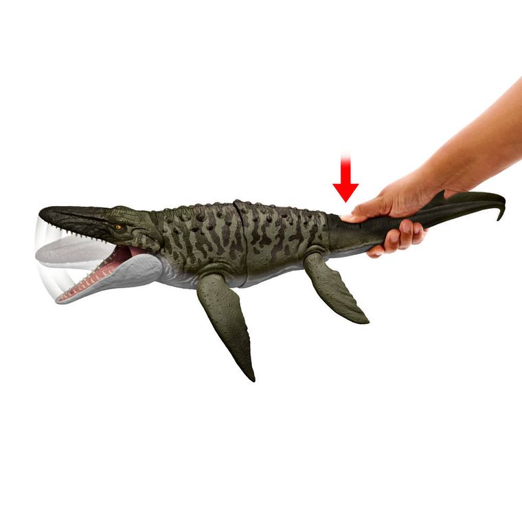 Jurassic World, Mozazaur - Atak paszczą, dinozaur z funkcją, figurka, 65 cm