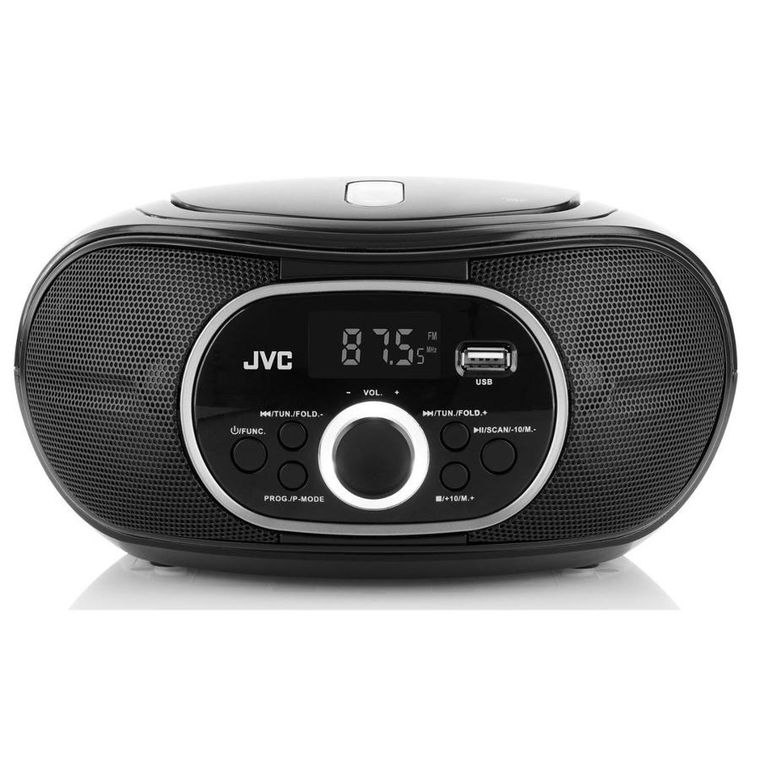 JVC, RD-E221B, radioodtwarzacz Boombox, czarny