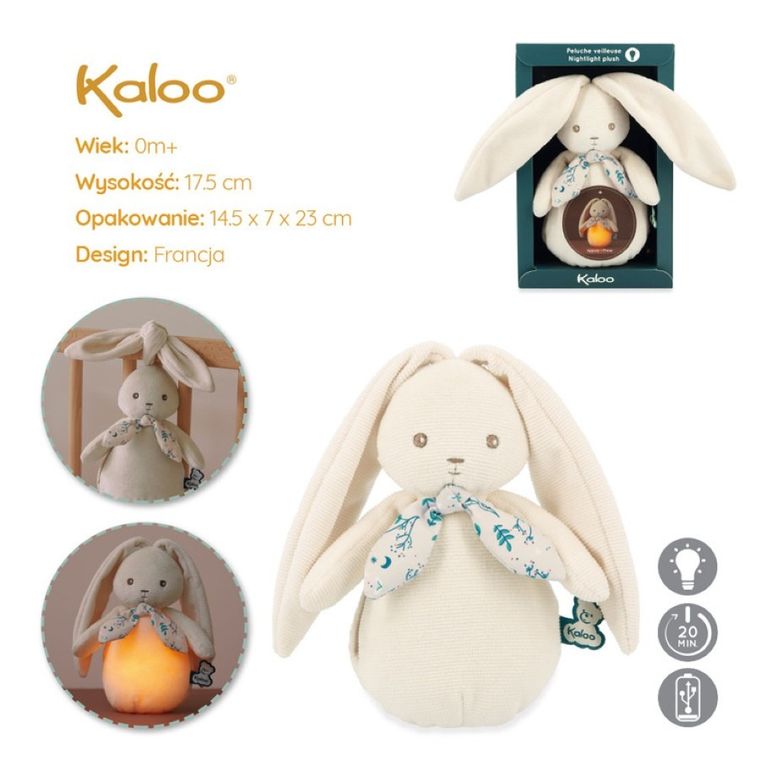 Kaloo, Lapinoo, Królik, przytulanka, lampka nocna